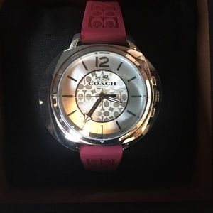 NWT! Coach Boyfriend Watch w/ Box. Pink Silicone